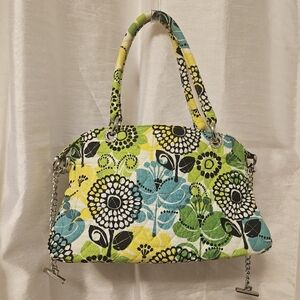 VERA BRADLEY Limes Up Retired Chain Handle Zip Handbag Bag Purse